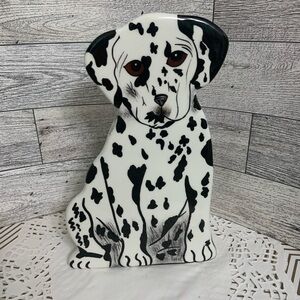 Dogs By Nina Lyman ceramic hand painted dog Dalmatian vase￼